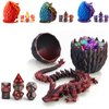 DND Dice Set (7 Pieces) and 3D Printed Dragon Egg,Fidget Toys,Surprise Dragon Egg and Polyhedral Dice Set with Gift Box,Playing Game with Dragon Eggs for RPG DND MTG
