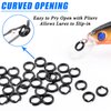 200pcs Split Rings Fishing Saltwater High Strength Stainless Steel Fishing Split Rings Hyper Flat Wire Fishing Tackle Hooks Connector for Jigging Lures Bait Black Color