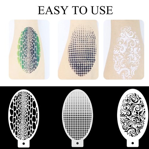 Bowitzki 5pcs Reusable Face Paint Stencils for Body Art Painting Halloween Party Makeup Temporary Tattoos Stencils (Halloween2)