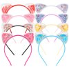 COCIDE 8Pcs Cat Ears Headbands Plastic Taylor Party Decorations Transparent Headbands for Girls Gabby Dollhouse Party Favors Birthday Supplies for Women Cute Halloween Hair Accessories Costume