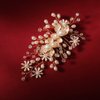 Pearl Headpieces Flower Leaf Hair Clips Gold Bridesmaids Brides Hairpins Headdress Wedding Accessories Bridal Jewelry