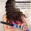 Eva NYC Healthy Heat Mini Hair Curler, 1.1-Inch Curling Iron for Short Hair & Long Hair Ceramic-Plated Hair Wand, Small Curling Iron with Far-Infrared Heat, Travel Curling Iron with Bag, Moondust