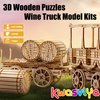 KWASVLYA 3D Wooden Puzzles Wine Truck Model Kits, Wooden Train Puzzles for Adults and Teens, Educational Brain Teaser Assembly Model, Gifts for Christmas/Birthday
