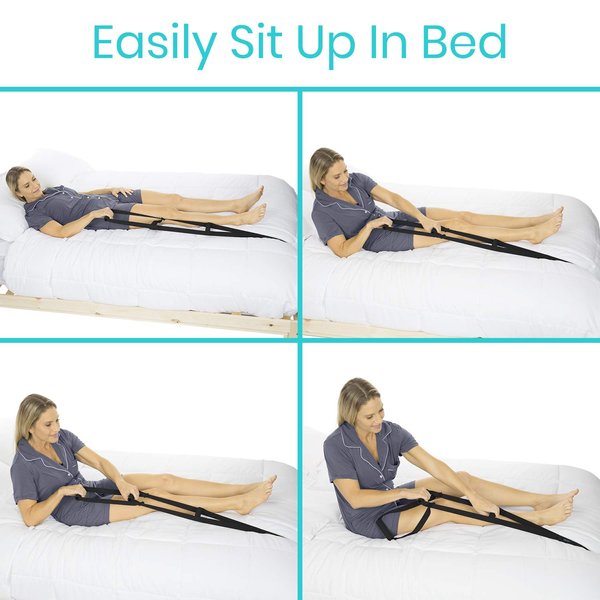 Vive Bed Ladder Assist - Pull Up Assist Device with Handle Strap - Rope Ladder Caddie Helper - Sitting, Sit Up Hoist for Elderly, Senior, Injury Recovery Patient, Pregnant, Handicap - Padded Hand Grip