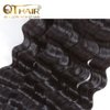 QTHAIR 14a Brazilian Loose Deep Wave Human Hair Wigs Bundles for All Women 10" 12" 14" Loose Deep Wave Human Hair Bundles Virgin Hair Extensions Loose Deep Curly Hair