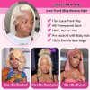 FJsuprise Blonde Bob Wigs Human Hair 613 Lace Front Bob Wigs Human Hair Pre Plucked 13x4 HD Transparent Lace Frontal Bob Wigs For Black Women Glueless Short Straight Bob Wig With Baby Hair 14 Inch