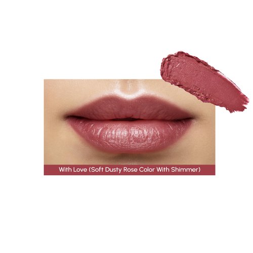 PRIMROSE VANILLA BEAN LIPSTICK, Creamy Formula, Made with Natural, Plant-Based, Organic Oil and Waxes, Paraben Free, Made in the USA. 0.16 oz/4.5 g (With Love)