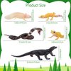 Toymany 12PCS Reptile Animal Figurine Toys Set，Cold Blooded Amphibians Desert Animal Figures Set with Komodo Dragon Lizard Snake Chameleon Toy Birthday Gift Party Favor for Kids Toddlers