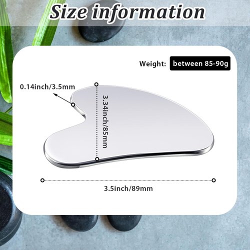 Nuanchu Stainless Steel Gua Sha Facial Tools Guasha for Face Metal Gua Sha Tighten Skin Massage Guasha Beauty Tool for Body Eyes Neck Massager with Travel Pouch Skin Care Gifts(Silver)