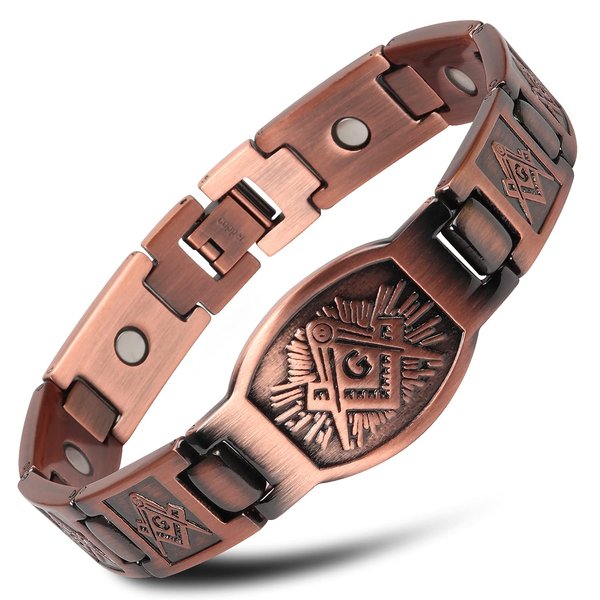 THE NORTH RING Copper Bracelet for Men Masonic Magnetic Copper Jewelry Adjustable