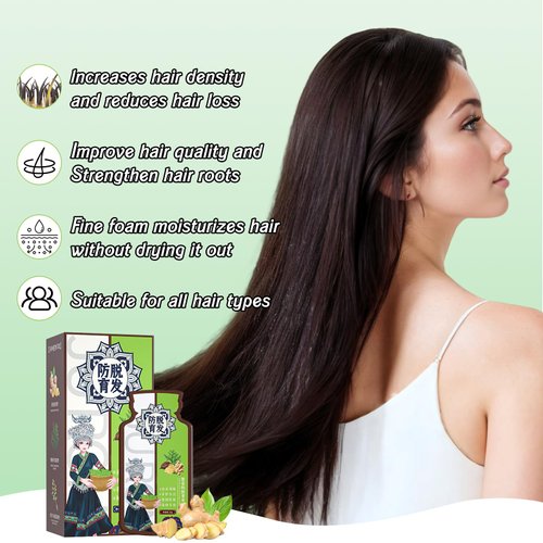 Ginger Plant Extract Anti-Hair Loss Hair Shampoo,Ginger Plant Extract Hair Shampoo,Hair Strengthening Shampoo;Nourishing Shampoo;Ginger Extract Hair Shampoo for Women Men(2box*20pcs)