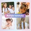 360PCS Elastic Hair Ties, Small Ponytail Holders with Clear Organizer Box, No Crease Hair Ties for Kids Girls Baby Toddle, 24 Colors Hair Ties with Hair Tail Tools, Rat Tail Comb, Kids Hair Accessory
