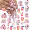 Cute Nail Charms 3D Cute Nail Art Charm Flatback Cartoon Design Charms Kawaii Nail Rhinestone Nail Jewelry for Nail Art Decorations Cute Anime Nail Charms for Nail DIY Craft Phone Case 40Pcs
