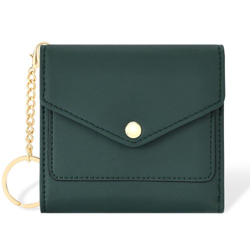 Gostwo women's Small Wallet RFID Blocking Wallet Change Pouch Credit Card Holder Mini Bifold Purse(Green)