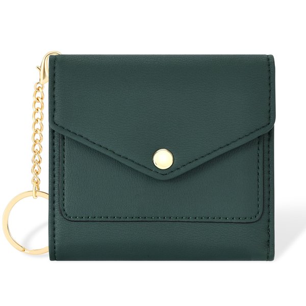 Gostwo women's Small Wallet RFID Blocking Wallet Change Pouch Credit Card Holder Mini Bifold Purse(Green)