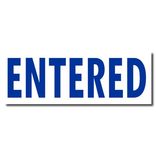 Office Stamp - Large 'Entered' Rubber Stamp with Durable Wood Handle, Ideal for Accounting Clerks, 7/8 x 2-1/4 Size - Easy-to-Use, Ideal for Office Use, Wood Handle Large Entered Rubber Stamp