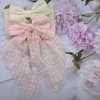 GOORAIFU Hair Bows for Women, 2pcs Beige Pink Hair Clips Girls, Hair Barrettes with Long Tail Chiffon Ribbons Cute Hair Accessories