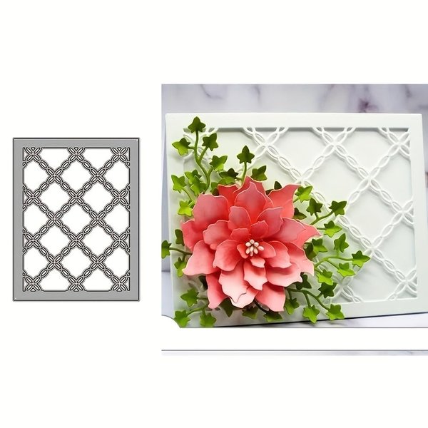 Lapoo Grid 3D Backgrounds Frame Metal Cutting Die for Scrapbooking, New Cutting Dies DIY Album Card Making Decor Paper Craft Metal Die Cuts Party Wedding Decorations (Grid B)