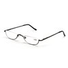 ZUVGEES Vintage Alloy Semi Rimless Reading Glasses Men Women Half Frame Slim Glasses with Stylish Case (Gun Grey, 3.50)