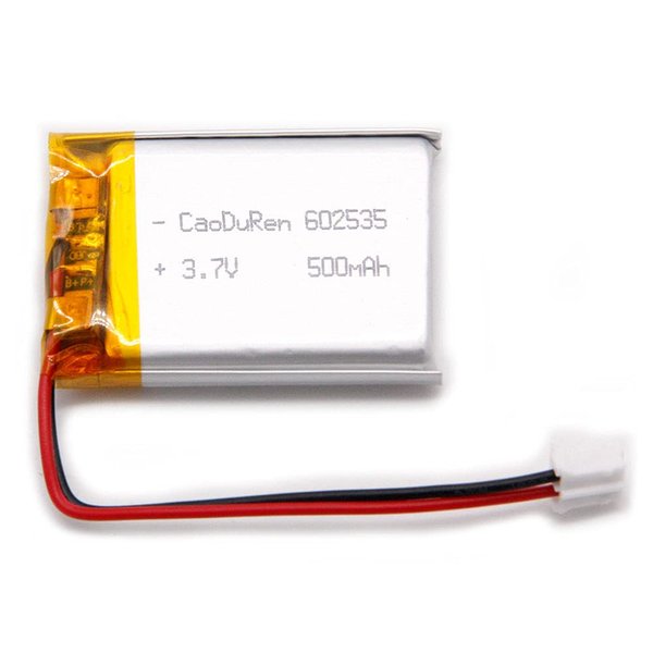 CaoDuRen MSDS Verified Part Number: 602535, Rechargeable 3.7V 450mAh Li Lipo Lithium Polymer Ion Battery Pack with 2 Pin 2.0mm JST Connector