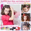 24 Colors Rubber Bands for Hair with Hair Styling Tools, 1500 Pcs Elastic Hair Bands Hair Rubber Bands with Topsy Tail Hair Tool and Hair Tie Cutter, Hair Rubber Bands for Girls Baby Toddler Women