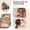 3 Pieces French Hair Barrette Clip Oval French Clips for Hair Flexible Ponytail Holder Plain Strong Grip Closure Barrettes Styling No Metal Hair Accessories for Women Girls, 3 Colors