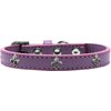 Mirage Pet Products 631-15 RD20 Fleur De Lis Widget Dog Collar, Size 20, Silver/Red