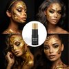 CCBeauty Metallic Gold Face Paint Stick, Cream Blendable Full Body Paint Sticks,Sweatproof Waterproof Hypoallergenic Eye Black Stick for Sports, Halloween Special Effects SFX Cosplay Parties