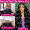 Body Wave Lace Front Wigs Wear and Go Glueless Wigs Body Wave Human Hair Pre Plucked Bleached Knots Pre Cut 13x4 HD Lace Front Wigs with Baby Hair Natural Hairline 180 Density for Women 26 Inch
