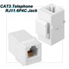 10 Pieces CAT3 Telephone RJ11 6P4C Jack Phone Line Connector Coupler Phone Female to Female Telephone Jack Coupler (White)