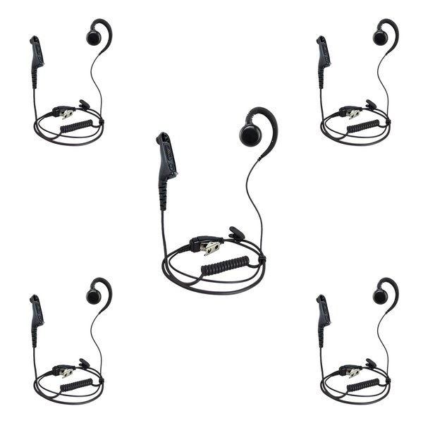 [5-Pack] ProMaxPower C-Shape Swivel Ear Hanger Earpiece for Motorola Two-Way Radios XPR6550 XPR7550e XPR7580e XiR-P8200 DP3401 MTP850