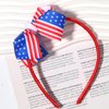 WRBAJIS 4th of July Bow Headband Independence Day Hair Bows Hair Band American Flag Patriotic Hair Accessories for Women Girls Party Favor (Red)