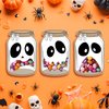 SHIEL-EVEN Halloween DIY Crafts-50 Pack Mason Jars Shape Halloween Cards with Candy Bags for Party Favors, 5 Design Halloween Crafts for Kids, Halloween Cardstock Craft Supplies for Classroom School