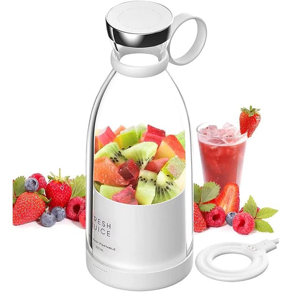 OTPEIR Personal Size Blender, Portable Blender, Battery Powered USB Blender (White)