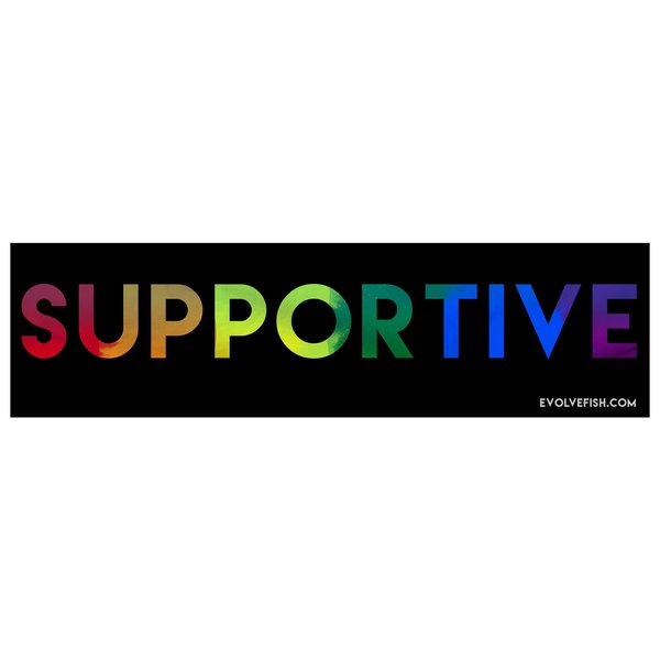 EvolveFISH Supportive Equality Bumper Sticker - [11" x 3"]