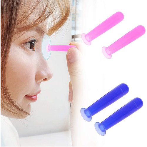 2Pcs/Lot Blue Handy Silicone Contact Lenses Small Suction Cups Stick RGP Inserter Remover Contact Lens Cases Contact Lens Care