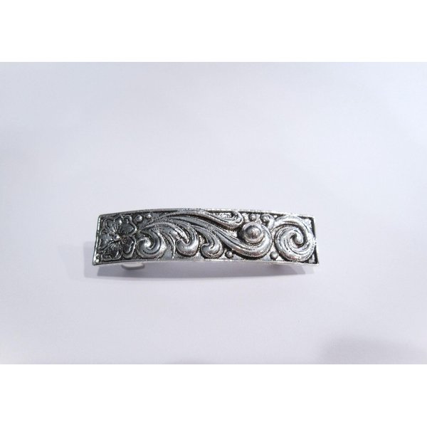 Generic Smaller silver metal filigree flower hair alligator clip barrette for fine thin (Pattern: Barrette), 1 Count (Pack of 1)