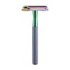 PINK REX Women's Double Edge Safety Razor Eco-Friendly Includes 10 Razor Blades (Rainbow Chrome)