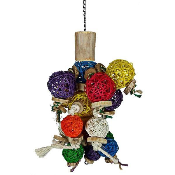 A&E CAGE COMPANY HB46520 Java Wood Ball Thing Assorted Bird Toy, 10 by 14"