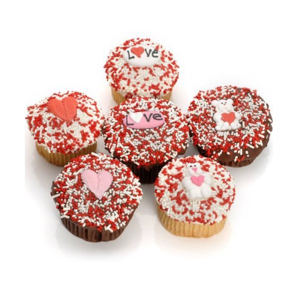 Romantic Belgian Chocolate Gourmet Cupcakes- 6 Pack