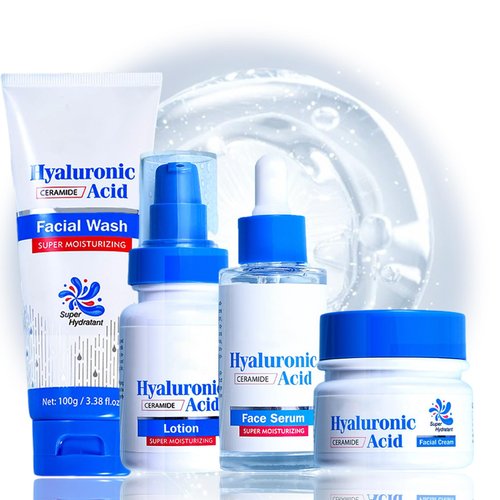 Hyaluronic Acid Pamper Skin Care Set For Women & Girls, Stocking Stuffers for Women With Cleanser,Face Serum,Lotion,Cream(4PCS), Skincare Gift Set For Moisturiser & Glow for Face