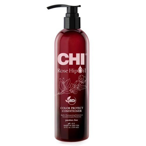 CHI Rosehip Oil Protecting Conditioner, Restores Moisture To Color-Treated Hair & Helps Retain Color, Sulfate, Paraben, & Cruelty-Free, 25 Oz