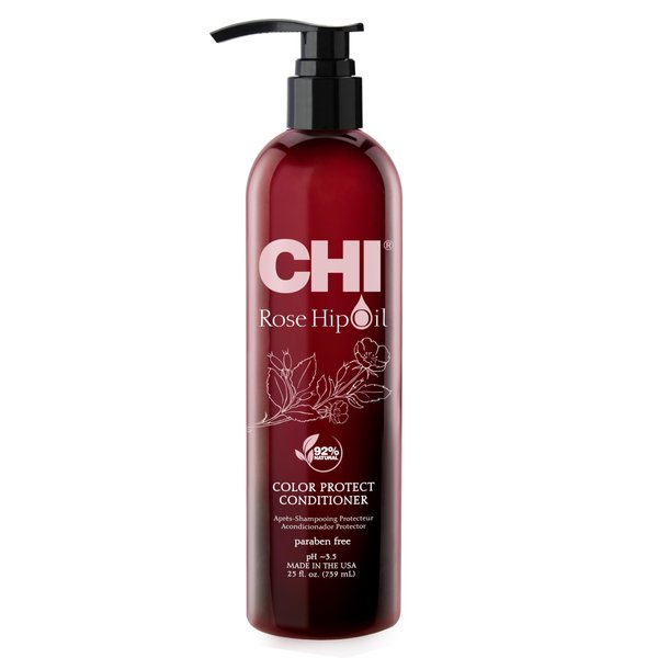CHI Rosehip Oil Protecting Conditioner, Restores Moisture To Color-Treated Hair & Helps Retain Color, Sulfate, Paraben, & Cruelty-Free, 25 Oz