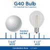 Novelty Lights 25 Pack G40 Red Outdoor Globe Bulbs, Light Bulbs Glass Incandescent Bulbs with 3000 Hour Lifespan, Globe String Lights Replacement Bulbs