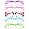 azuza Kids Blue Light Blocking Glasses 5 Pack, Anti Eyestrain & UV Protection, Computer Gaming TV Phone Glasses for Teens Boy Girls Age 3-14 (5pack Transparency)