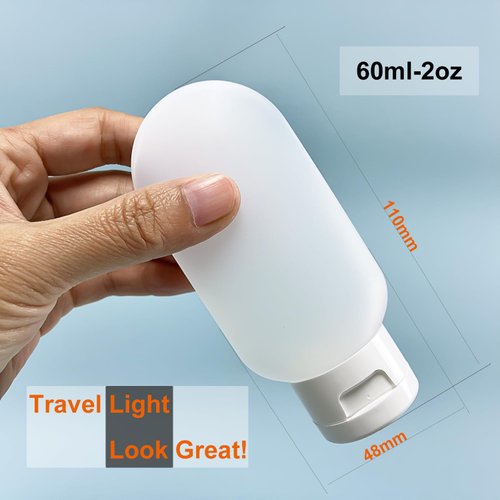 woneu TSA Approved 2oz Travel Bottles - 3pcs Mini Shampoo Containers for Toiletries, Leak-Proof cosmetic containers with Travel Toiletry Bag