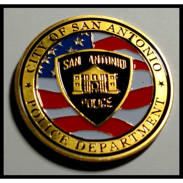 San Antonio Police Department Colorized Challenge Art Coin