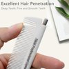 Professional Portable Fine Tooth Teasing Comb for Styling, Hair Cutting, White Retractable Metal Rat Tail Comb for Parting, Stainless Steel Pin Tail Teasing Comb for Salon