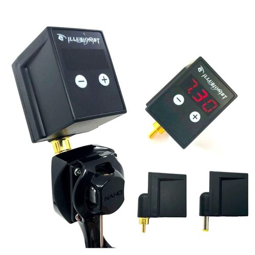 DGT Digital Display Rechargeable Tattoo Machine Battery Pack RCA/DC CONNECTOR output 4v-11v 5-6hrs running time type C input 1100mAh (RCA)