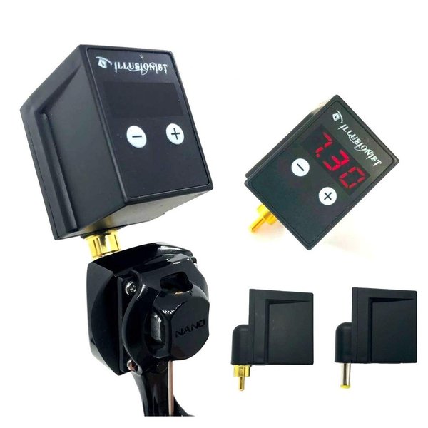 DGT Digital Display Rechargeable Tattoo Machine Battery Pack RCA/DC CONNECTOR output 4v-11v 5-6hrs running time type C input 1100mAh (RCA)